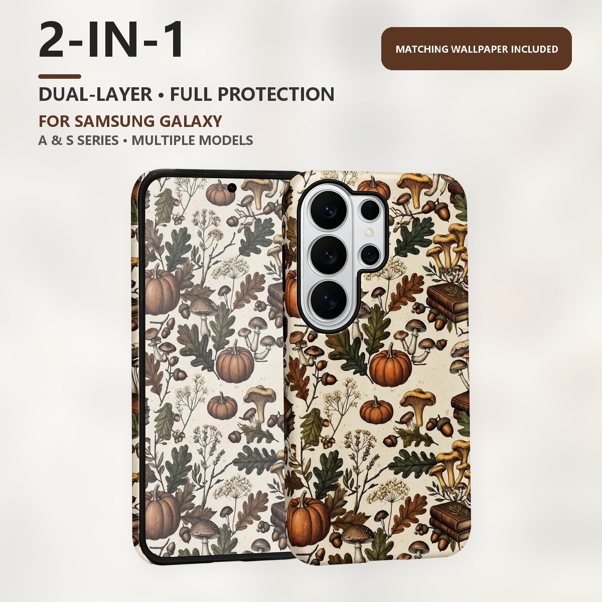 Samsung Galaxy S24 - patrón setas calabaza otoño 2-in-1 Doble